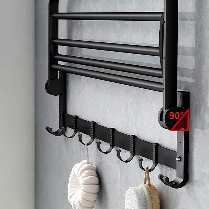 Lisslune | Classic Bathroom Accessories Set in Aluminum Black Finish Bathrobe Hook / Towel Bar