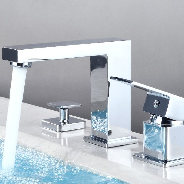 Lisslune | Contemporary Bath Faucet Trim Deck Mounted Low Arc Bathroom Faucet