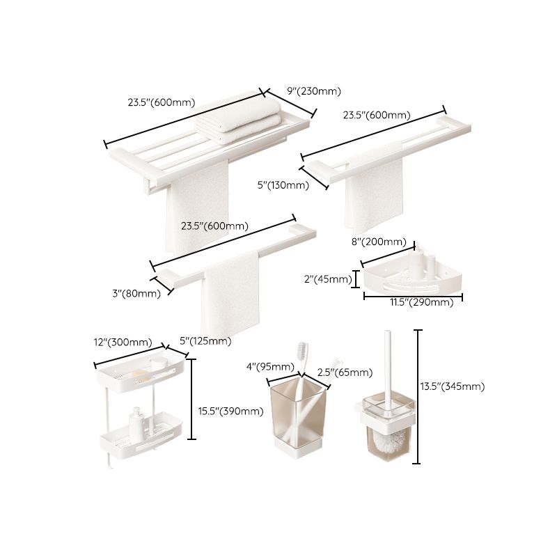 Lisslune | Modern Bathroom Accessories Set White Bathroom Accessories Hardware Set