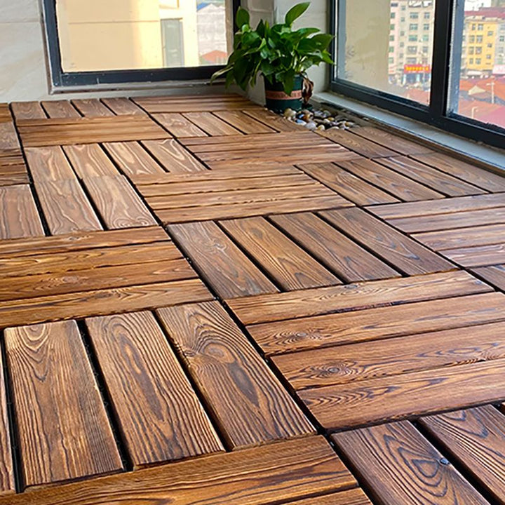 Lisslune | Outdoor composite decking tiles with snap-in stripe detail kit decking tiles