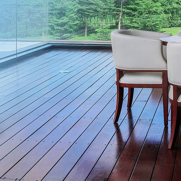 Lisslune | Modern solid hardwood flooring Merbau wood side cladding for terrace
