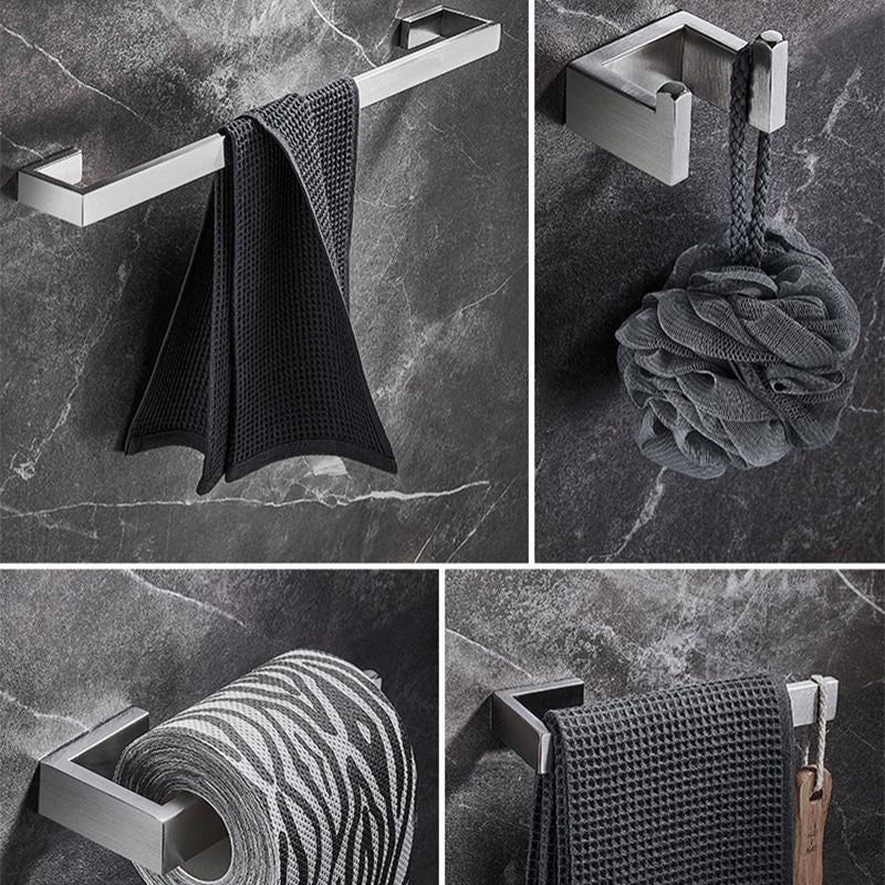 Lisslune | Stainless Steel Bathroom Set 4-piece Modern Style Simple Bathroom Accessory Set
