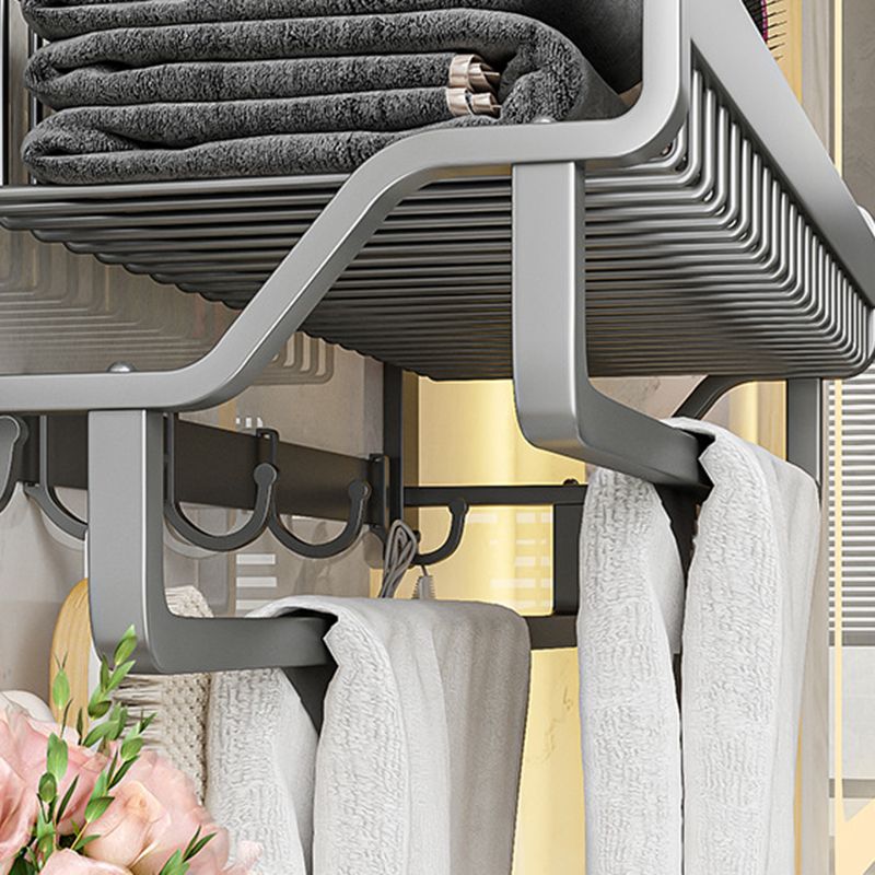 Lisslune | Modern Metal Bathroom Accessory Set Polished Silver Bathroom Shelf/Paper Holder/Roben Hook