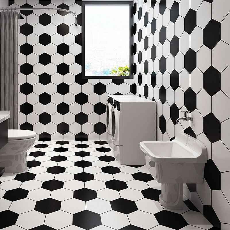 Lisslune | Bathroom Wall Floor Tile Waterproof Geometric Pattern Floor Wallpaper