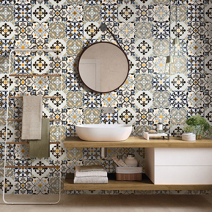 Lisslune | PVC Square Peel & Stick Mosaic Tile Multi-Colors Kitchen and Bathroom Single Tile