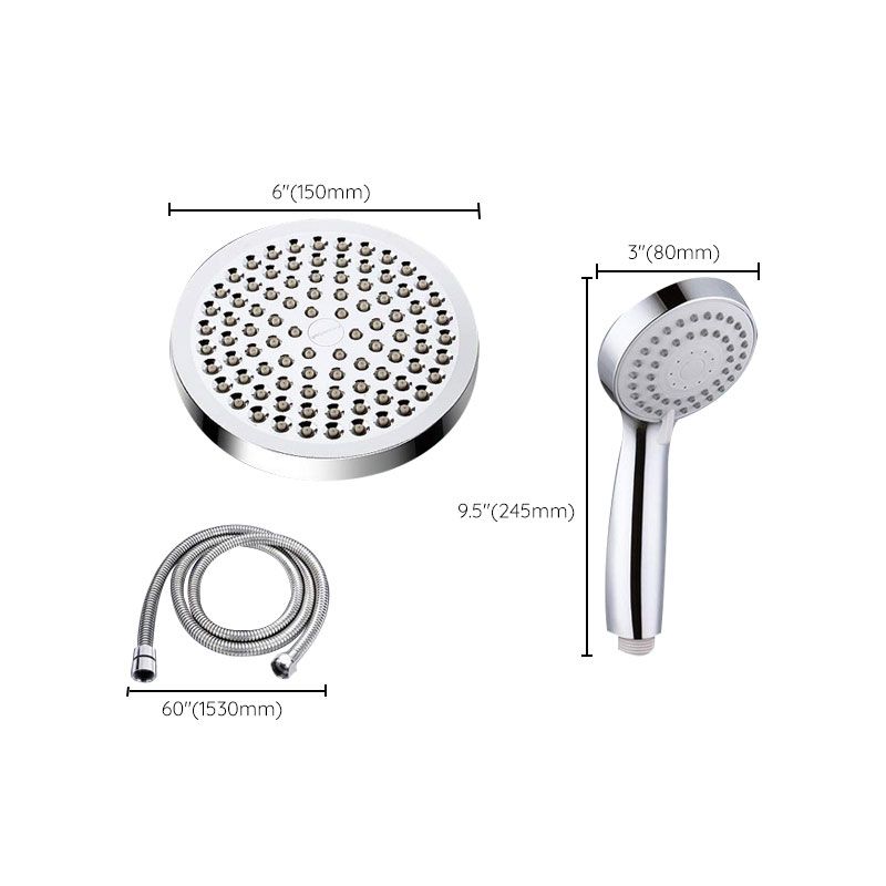 Lisslune | 4-Setting Silver Shower Set Hidden Wall Mount Holder Tee with Socket