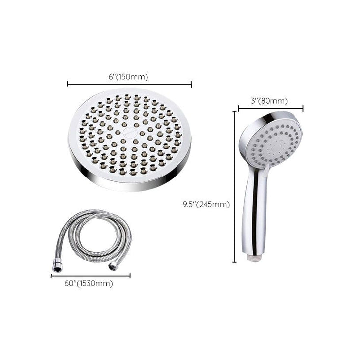 Lisslune | 4-Setting Silver Shower Set Hidden Wall Mount Holder Tee with Socket