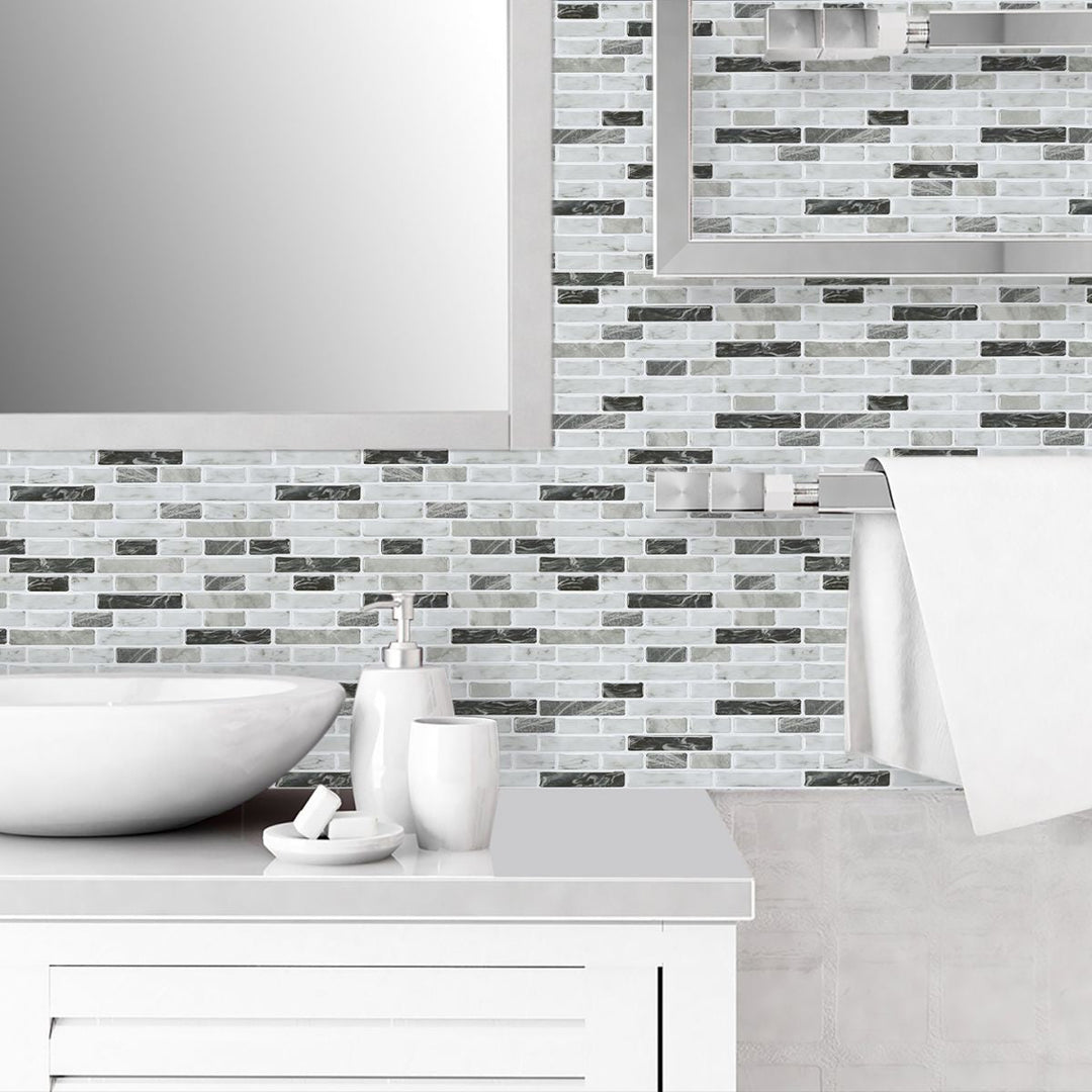 Lisslune | Modern Peel & Stick Field Tile PVC Offset Joint Peel & Stick Subway Tile