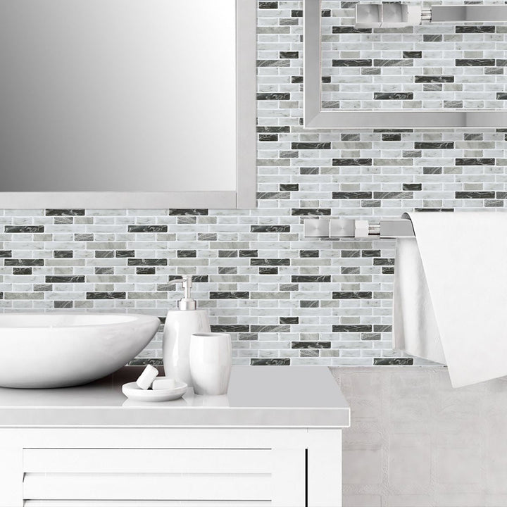Lisslune | Modern Peel & Stick Field Tile PVC Offset Joint Peel & Stick Subway Tile