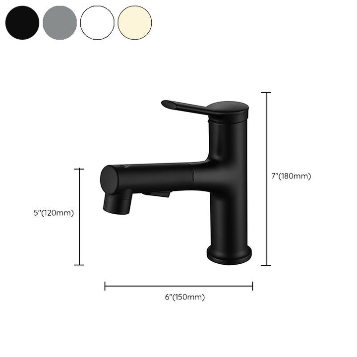 Lisslune | Modern Basin Faucet Copper Single Handle Low Arc Basin Faucet for Bathroom