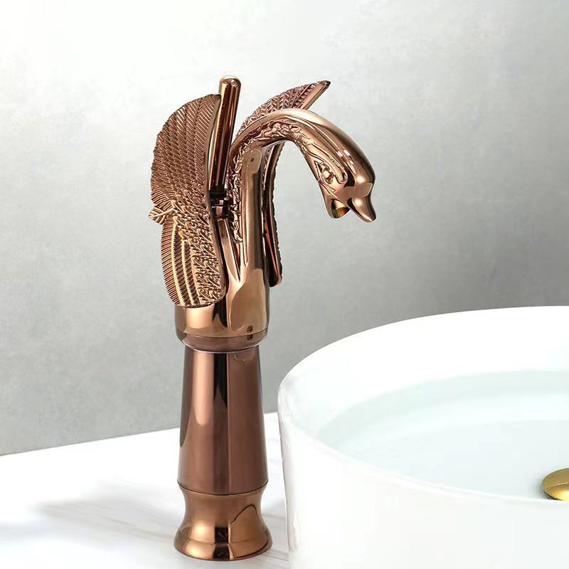 Lisslune | Full brass bathroom sink faucet hot and cold water single handle sink faucet