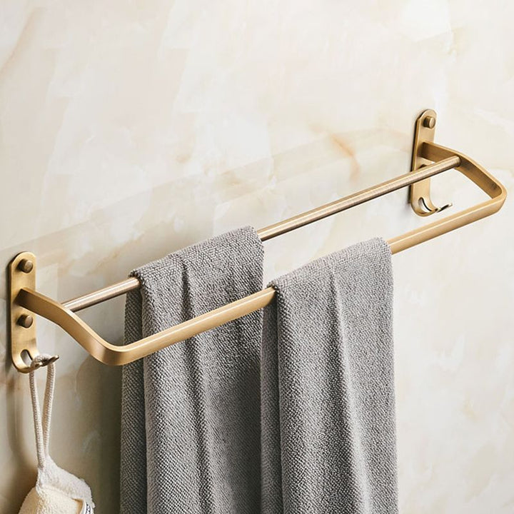 Lisslune | Vintage Bronze Bathroom Accessories Set Brushed Brass Towel Bar/Paper Holder/Bath Shelf