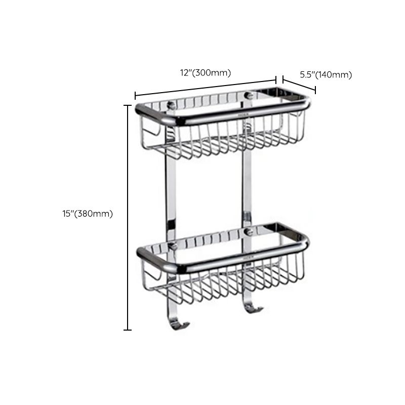 Lisslune | Polished Chrome Modern Bathroom Accessory Set Silver Towel Holder/Bath Shelf