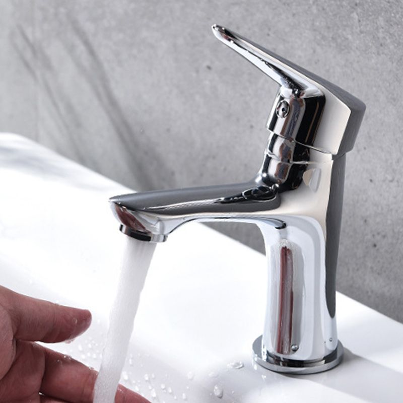 Lisslune | Basic Metal Washbasin Faucet Silver Bathroom Faucet with Lever Handle