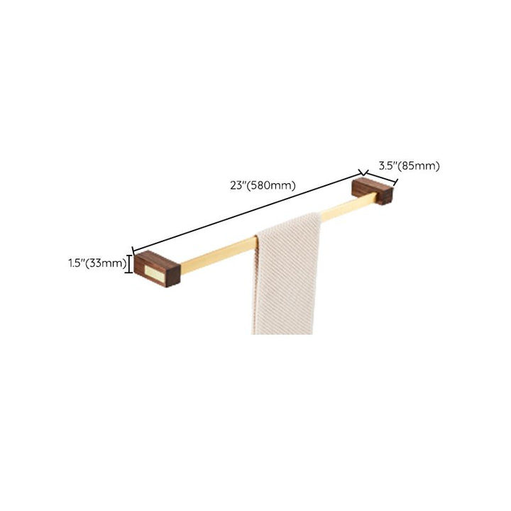 Lisslune | Wood and Aluminum Bath Hardware Set Golden Bathroom Accessories Set