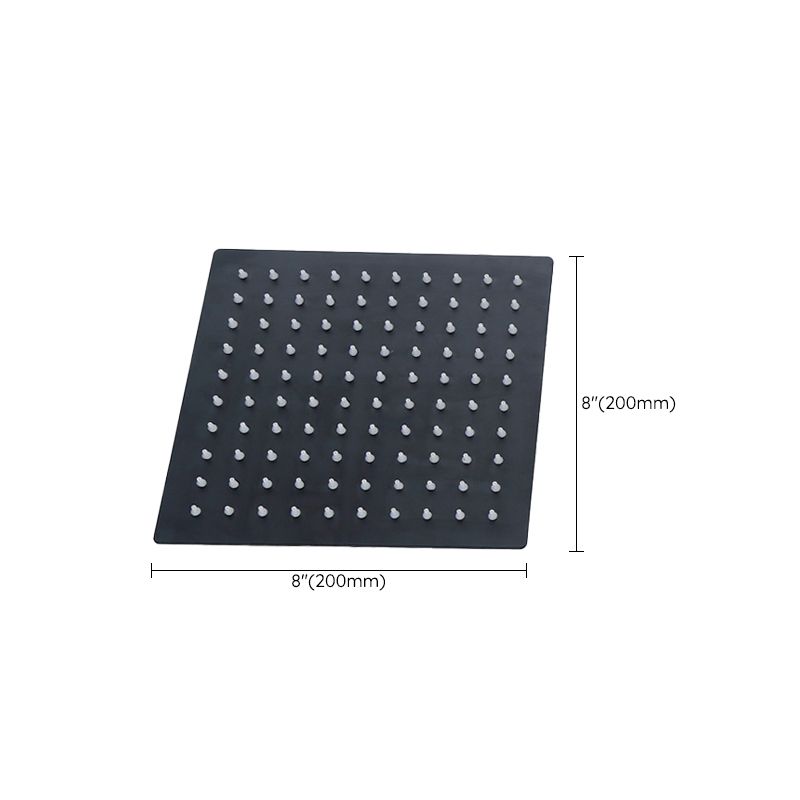 Lisslune | Black Square Fixed Shower Head Modern Style Wall Mounted Shower Head