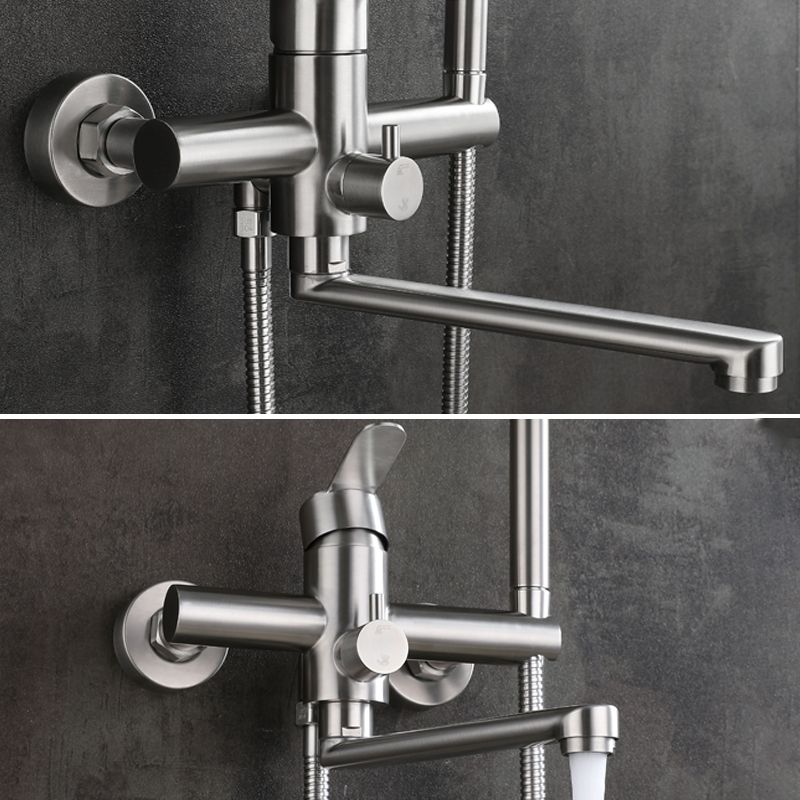 Lisslune | Wall-mounted metal bathtub filling low arch swivel bathtub mixer
