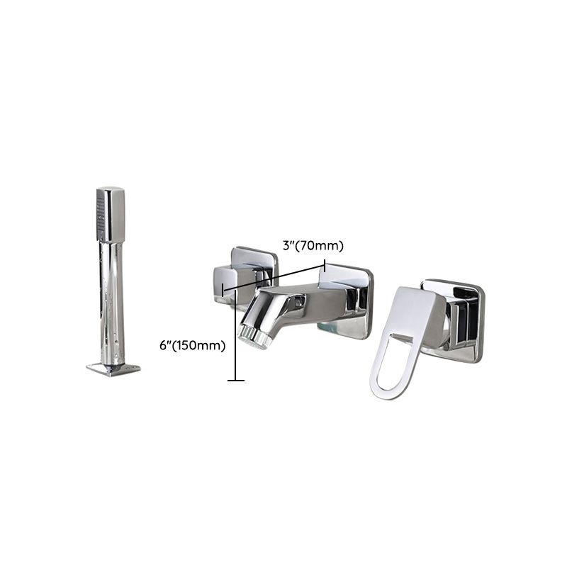 Lisslune | Wall Mounted Faucet Brass Lever Handle Bathroom Faucet Hand Shower