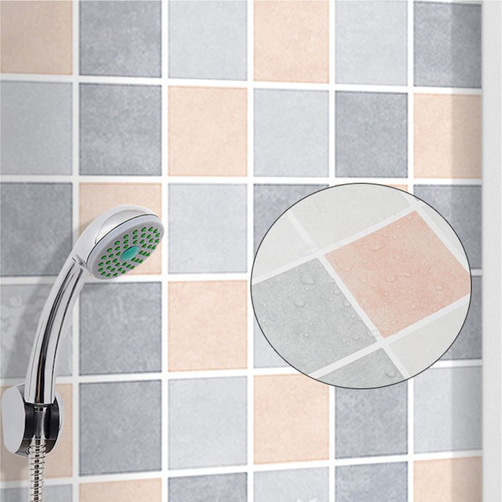 Lisslune | Grid Mosaic Peel & Stick Tiles Scratch-resistant Wallpaper for Bathroom Back Wall