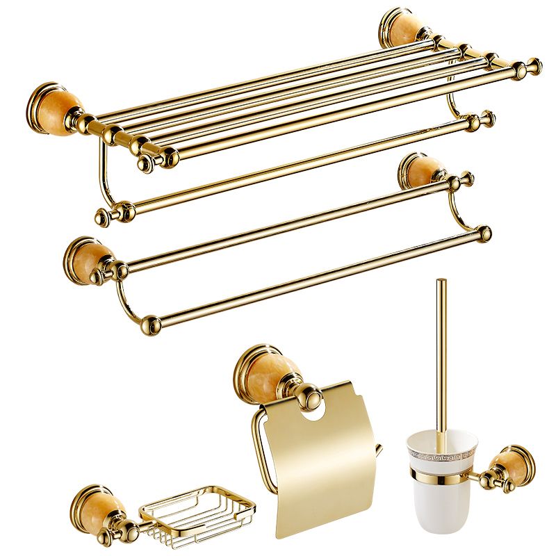 Lisslune | Polished Gold Bathroom Set Metal Bathroom Accessories Hardware Set