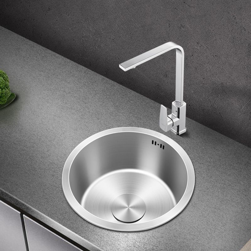 Lisslune | Contemporary Style Kitchen Sink Stainless Steel Round Kitchen Sink