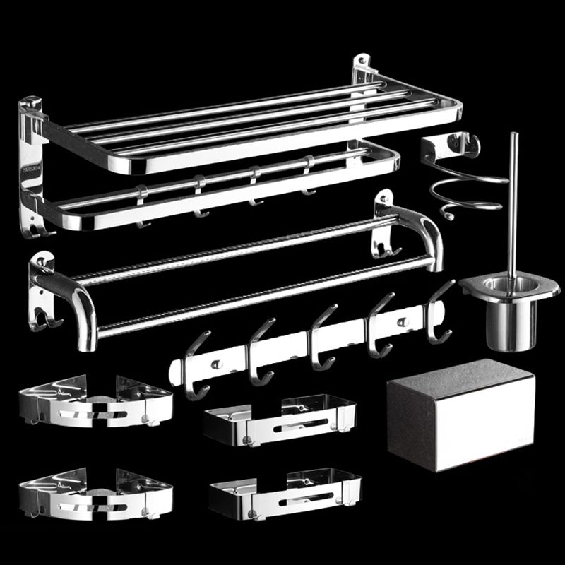 Lisslune | Modern Stainless Steel Bathroom Set Silver Bathroom Accessory Set