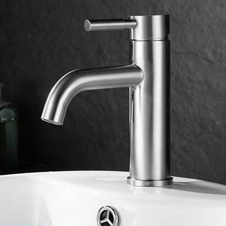 Lisslune | Modern Silver Washbasin Mixer Single Lever Bathroom Faucet with Lever Handle