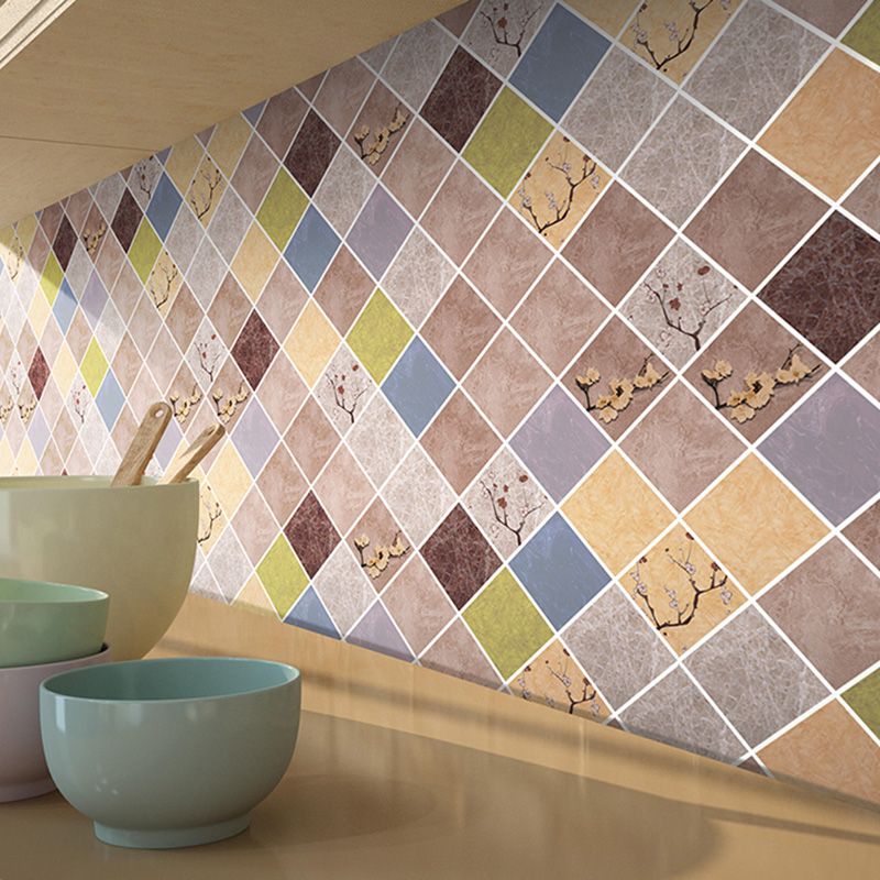Lisslune | Peel and Stick Wall Tile Plastic Square Mosaic Waterproof Peel and Stick Wall Tile
