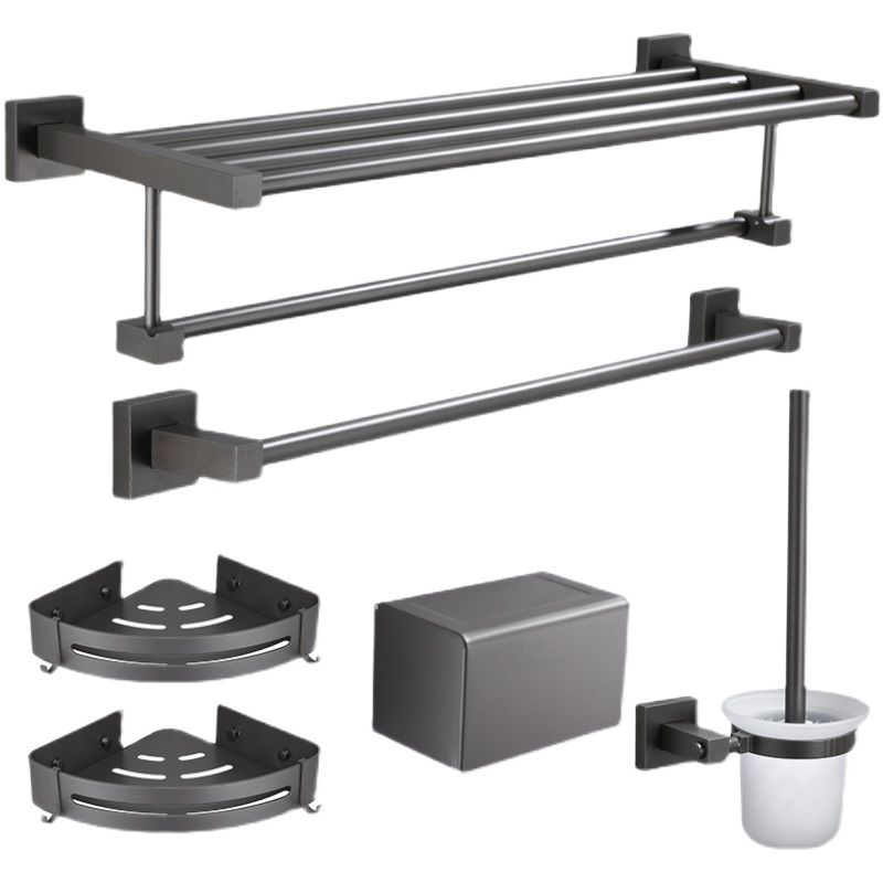 Lisslune | Contemporary bathroom accessories single piece or in a set made of gray metal