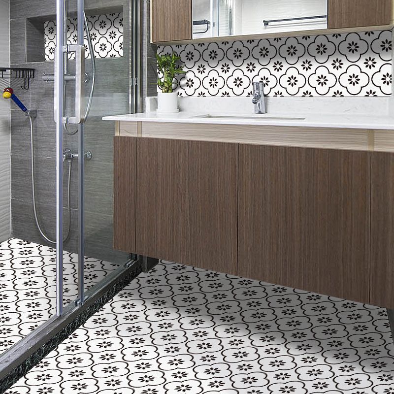 Lisslune | Plastic Peel & Stick Tile Square Print Field Tile for Kitchen and Bathroom