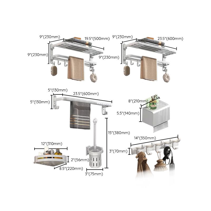 Lisslune | Modern white bathroom accessories as a single piece or in a set made of metal
