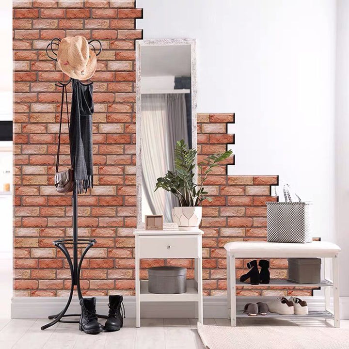 Lisslune | Modern 3D Brick Wall Panel Peel and Stick Waterproof Wall Covering