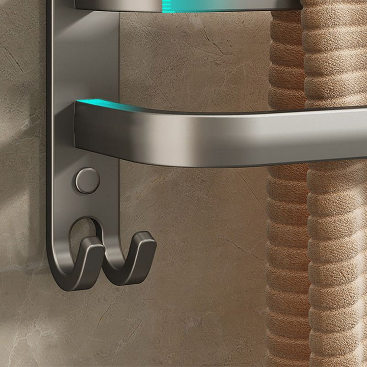 Lisslune | 2-piece modern bathroom accessory set in matte grey aluminum towel rail