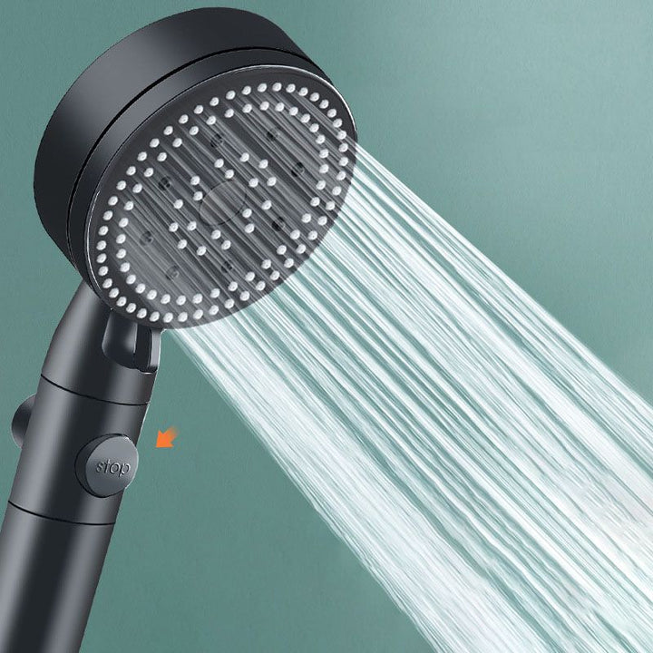Lisslune | Metal Black Shower Head Self-Cleaning Standard Round Hand Shower