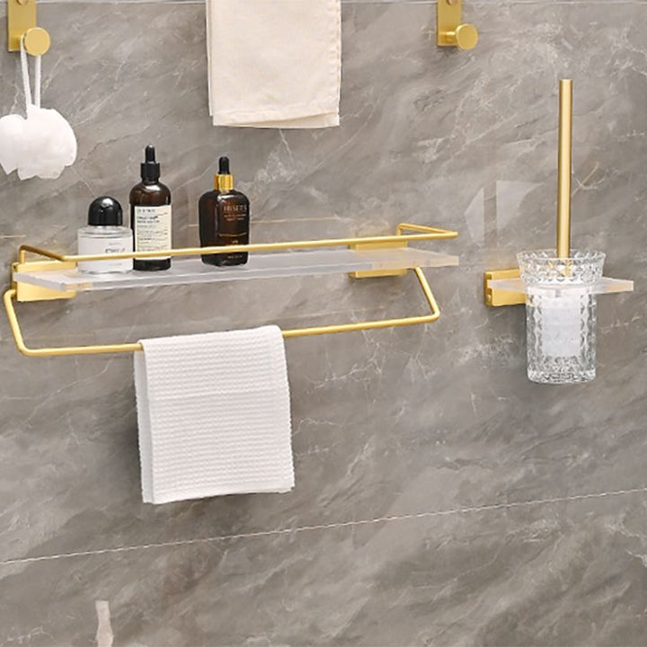 Lisslune | Metal and acrylic bathroom accessories as a single piece or in a set in gold