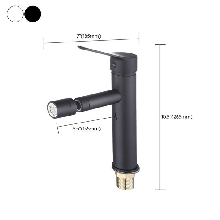 Lisslune | Modern Sink Faucet Copper Lever Handle Low Arc Pull-Out Sink Faucet