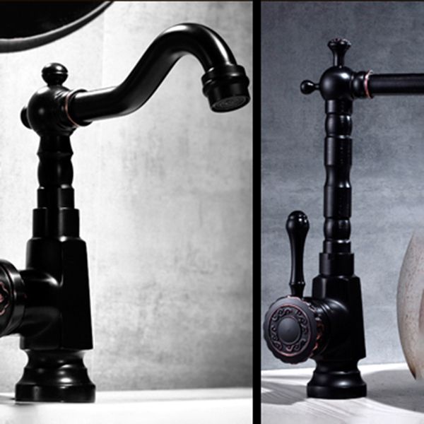 Lisslune | Glam Style Basin Faucet with Swivel Spout and Lever Handle