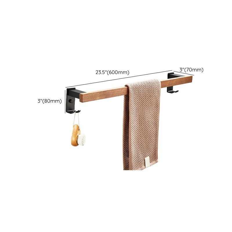 Lisslune | Wood and Aluminum Bath Accessory Set Black Bathroom Accessory Kit