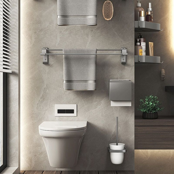 Lisslune | Modern gray aluminum bathroom accessories set