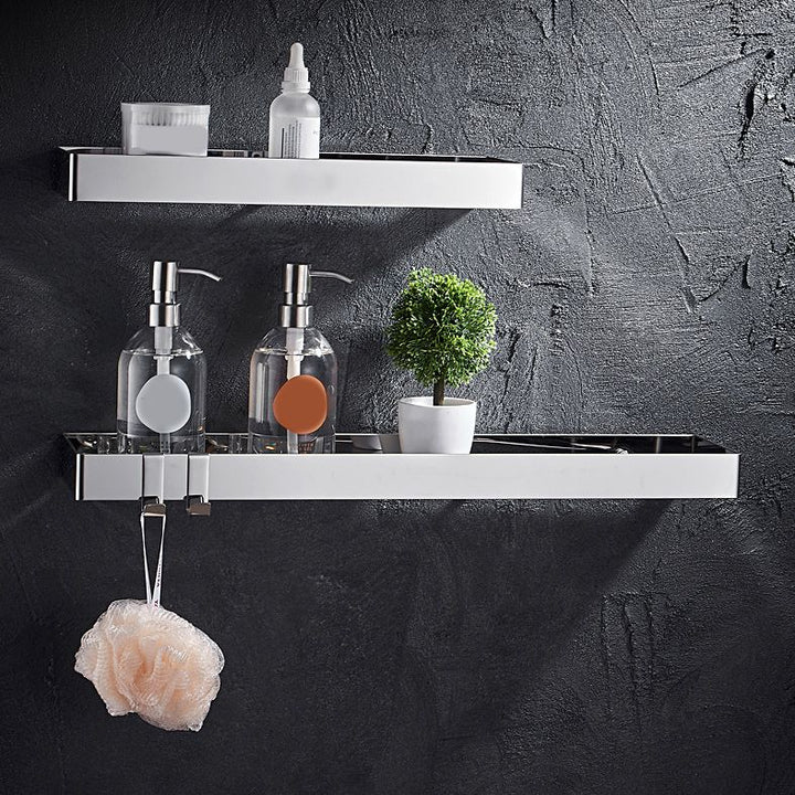 Skorter | Contemporary Stainless Steel Bathroom Shelf 2-Piece Bathroom Accessory Set