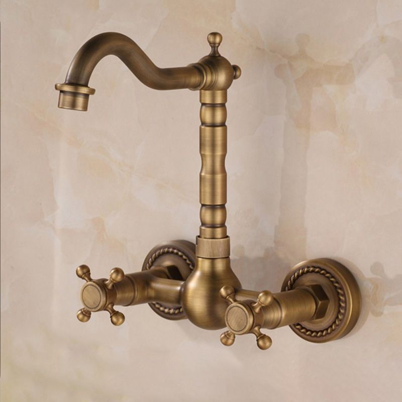 Lisslune | Wall-mounted Fixture Glam Style Bathroom Fixture with 2 Handles