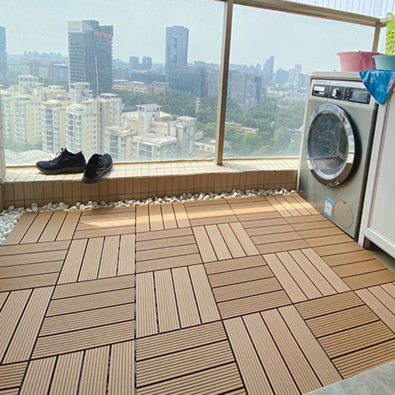 Lisslune | Square PVC Deck/Patio Floor Tiles Interlocking Installation Outdoor Patio Tiles