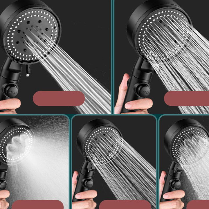 Lisslune | 5 setting patterns shower head plastic round handheld shower head