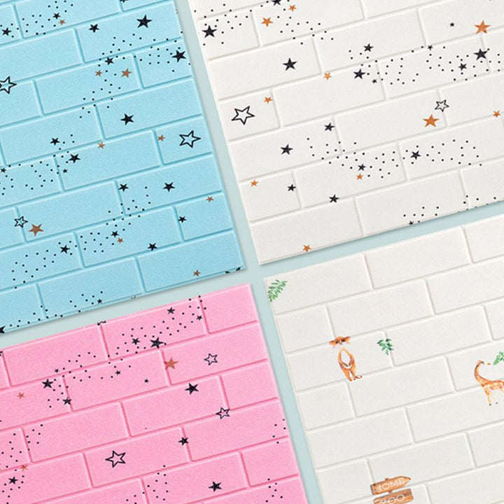 Lisslune | XPE Foam Wall Cladding Star Pattern Square Waterproof Wall Cladding for the Living Room