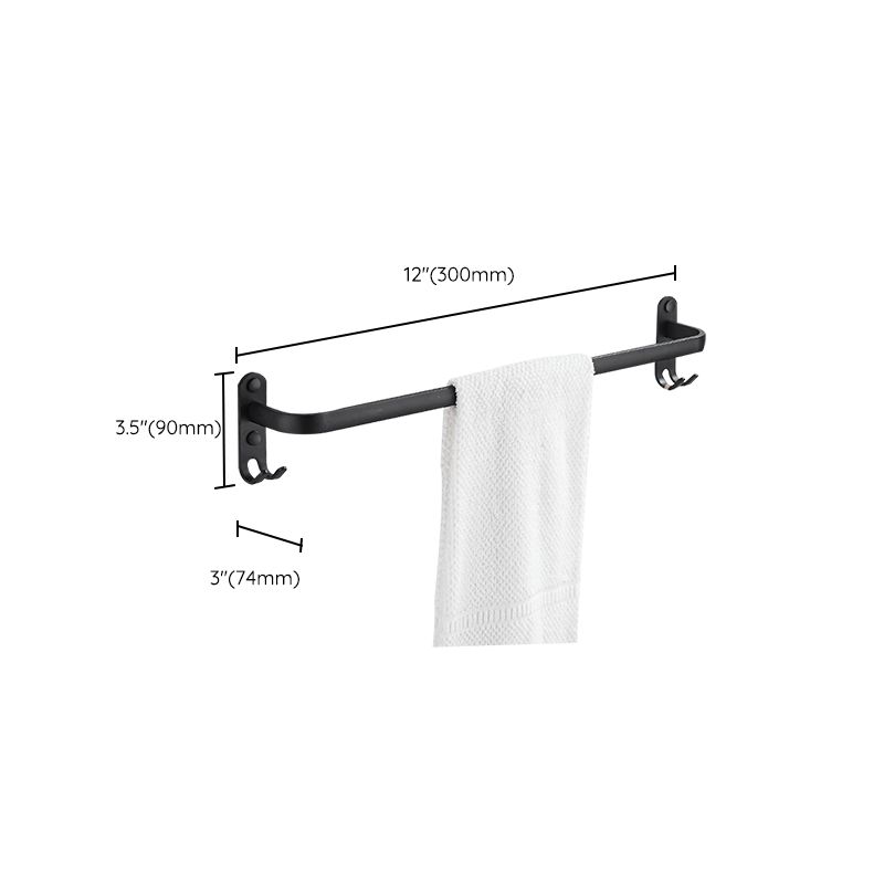 Lisslune | Modern black aluminum bathroom furniture set towel bar bathroom fittings