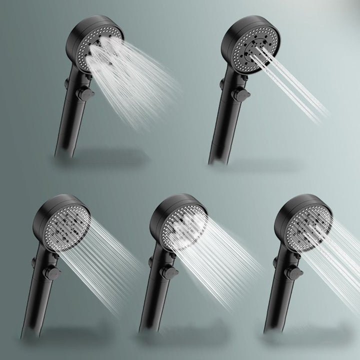 Lisslune | Bathroom Showerhead 5-Spray Round Handheld Shower Holder Wall Mount Showerhead