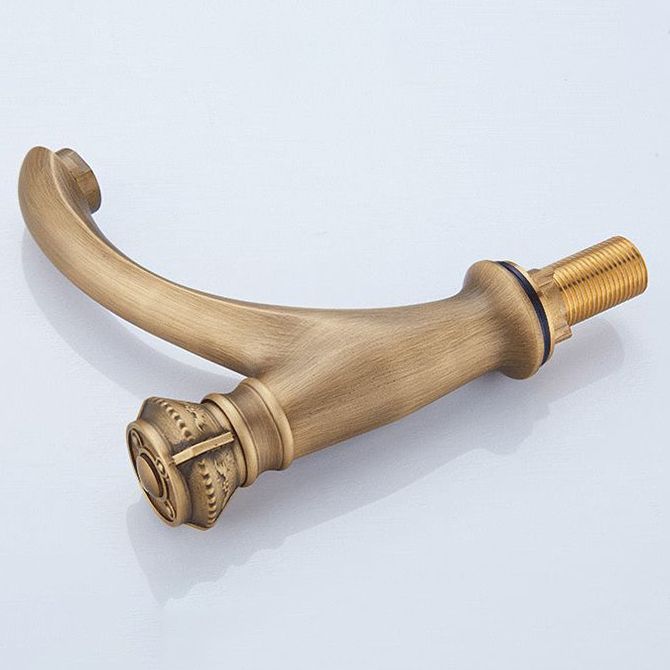 Lisslune | Brass Farmhouse Sink Basin Mixer Single Hole Faucet Knob Handle Bathroom Faucet