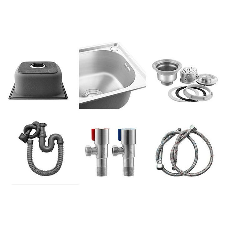 Lisslune | Modern bar prep mirror stainless steel with faucet workstation strip