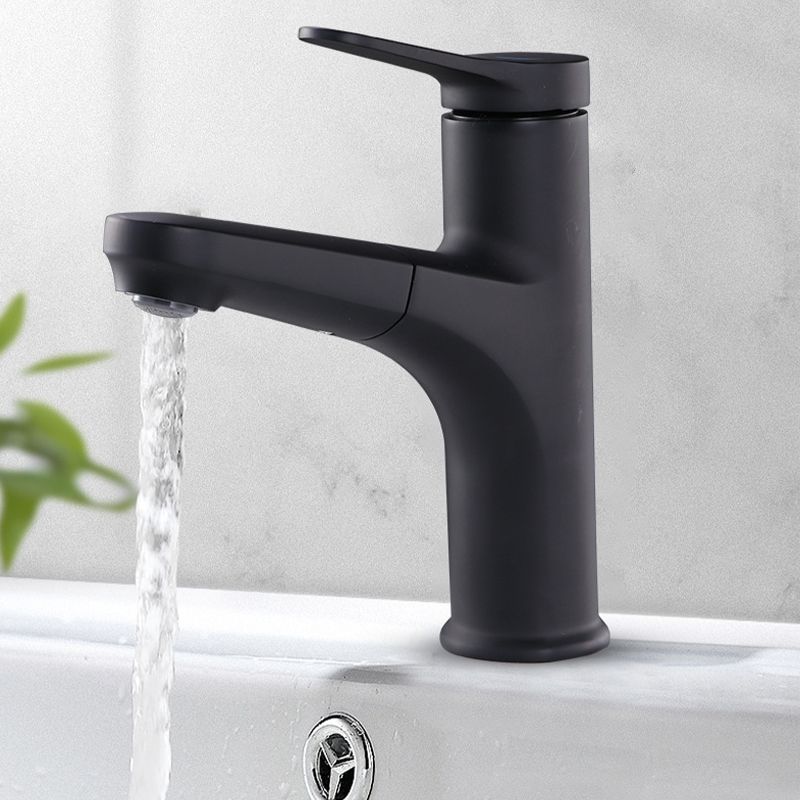 Lisslune | Contemporary Basin Faucet Copper Pure Color Single Handle Pull-Out Basin Faucet