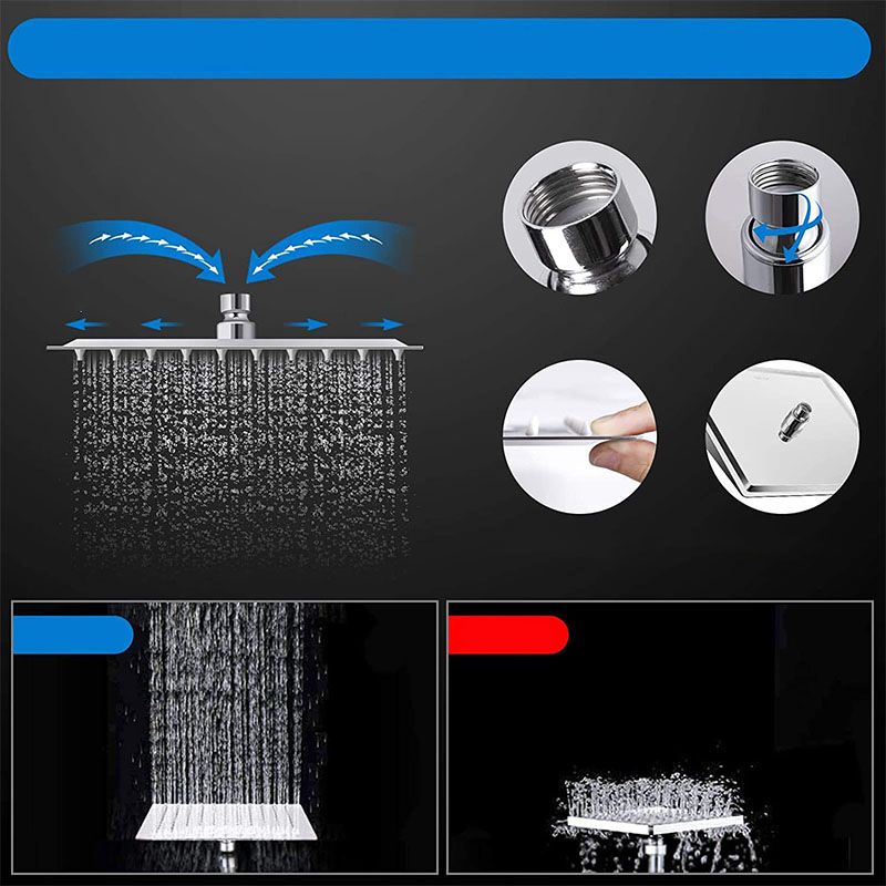 Lisslune | Modern shower combination spray 5 setting patterns handheld shower head with large shower head